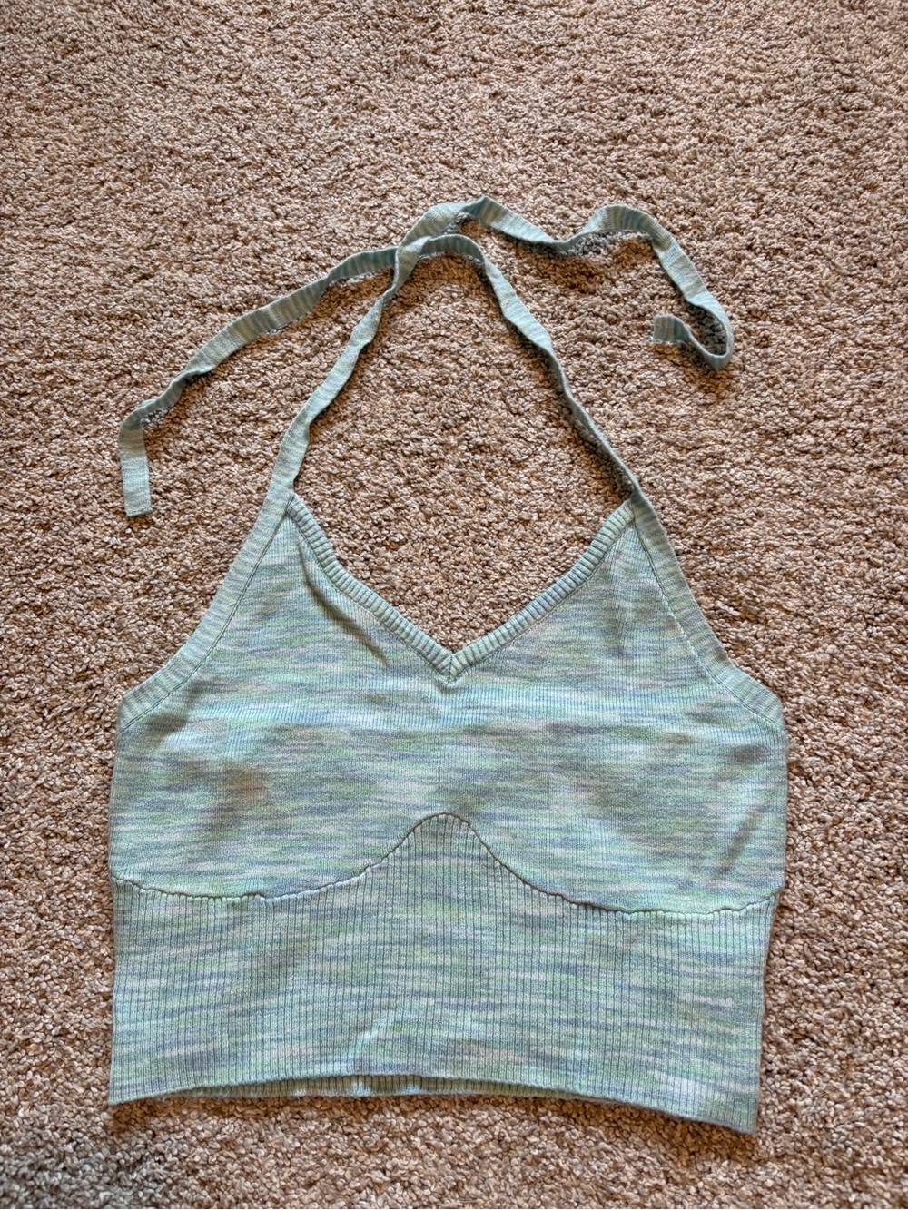 Pacsun LA Hearts Mint Ribbed Halter Top